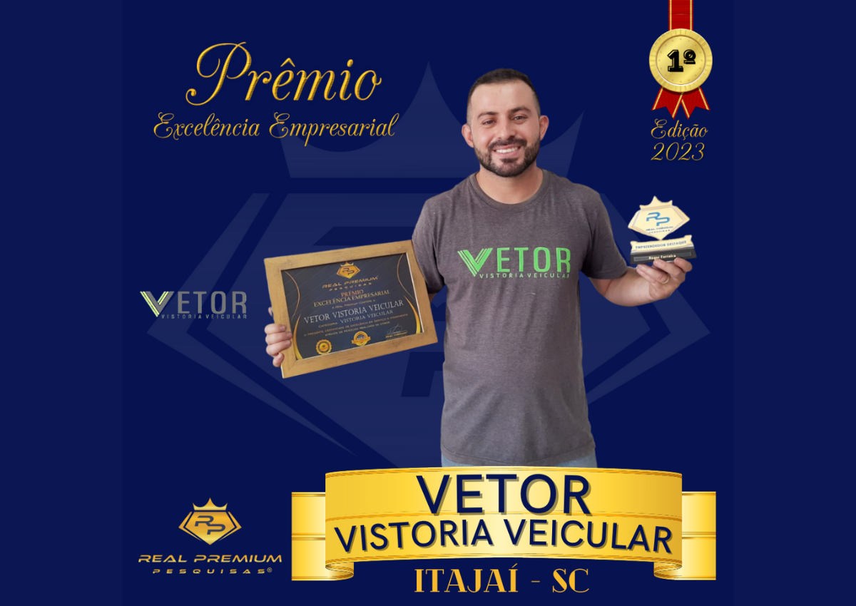 Prêmio Excelência Empresarial 2023 na Categoria Vistoria Veicular em Itajaí. Vetor Vistoria Veicular