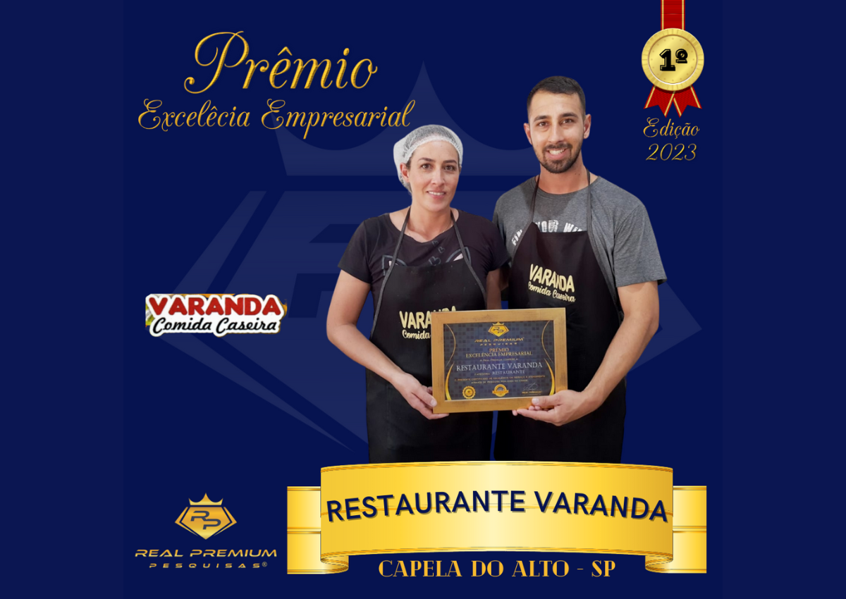 Prêmio Excelência Empresarial 2023 na Categoria Restaurante em Capela do Alto. Restaurante Varanda