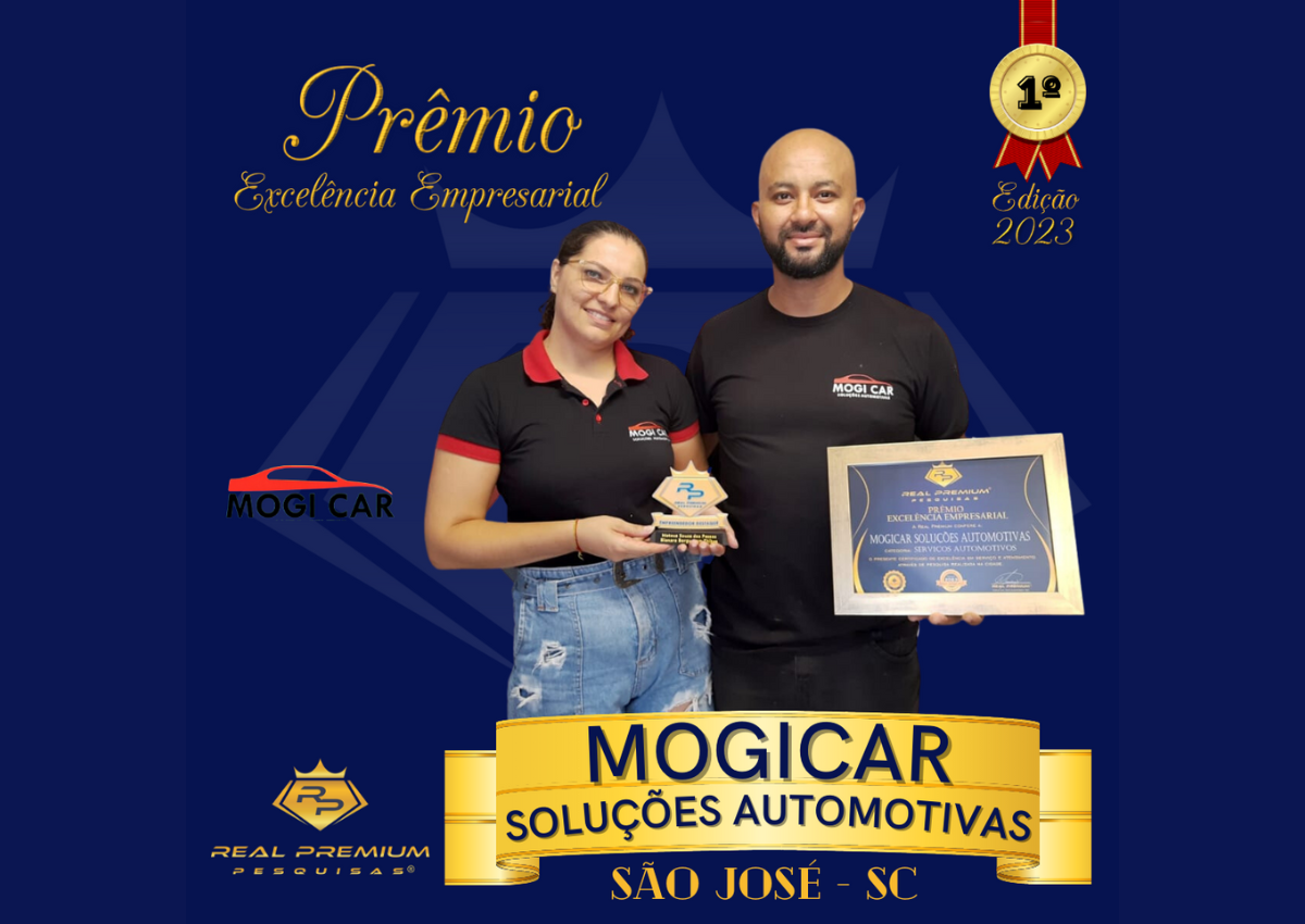 Prêmio Excelência Empresarial 2023 na Categoria Serviços Automotivos em São José. Mogicar Soluções Automotivas