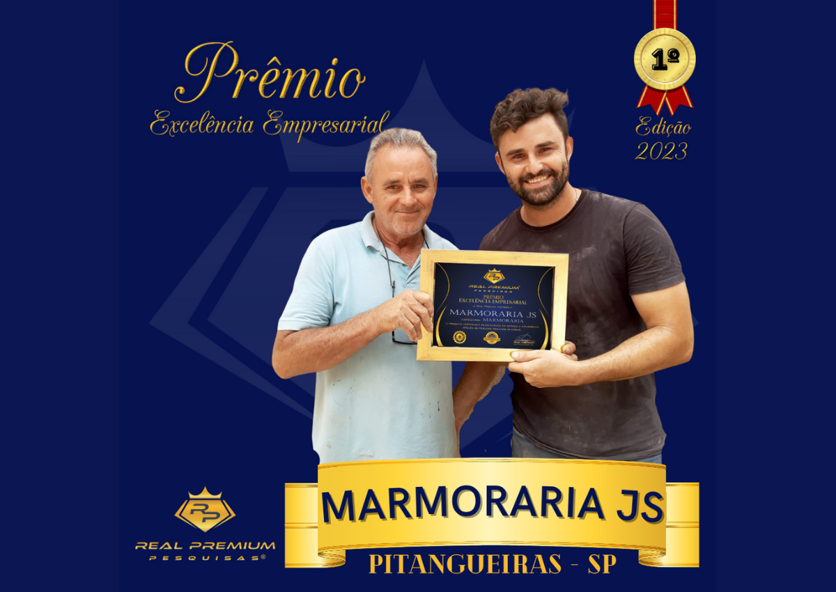 Prêmio Excelência Empresarial 2023 na Categoria Marmoraria em Pitangueiras. Marmoraria JS