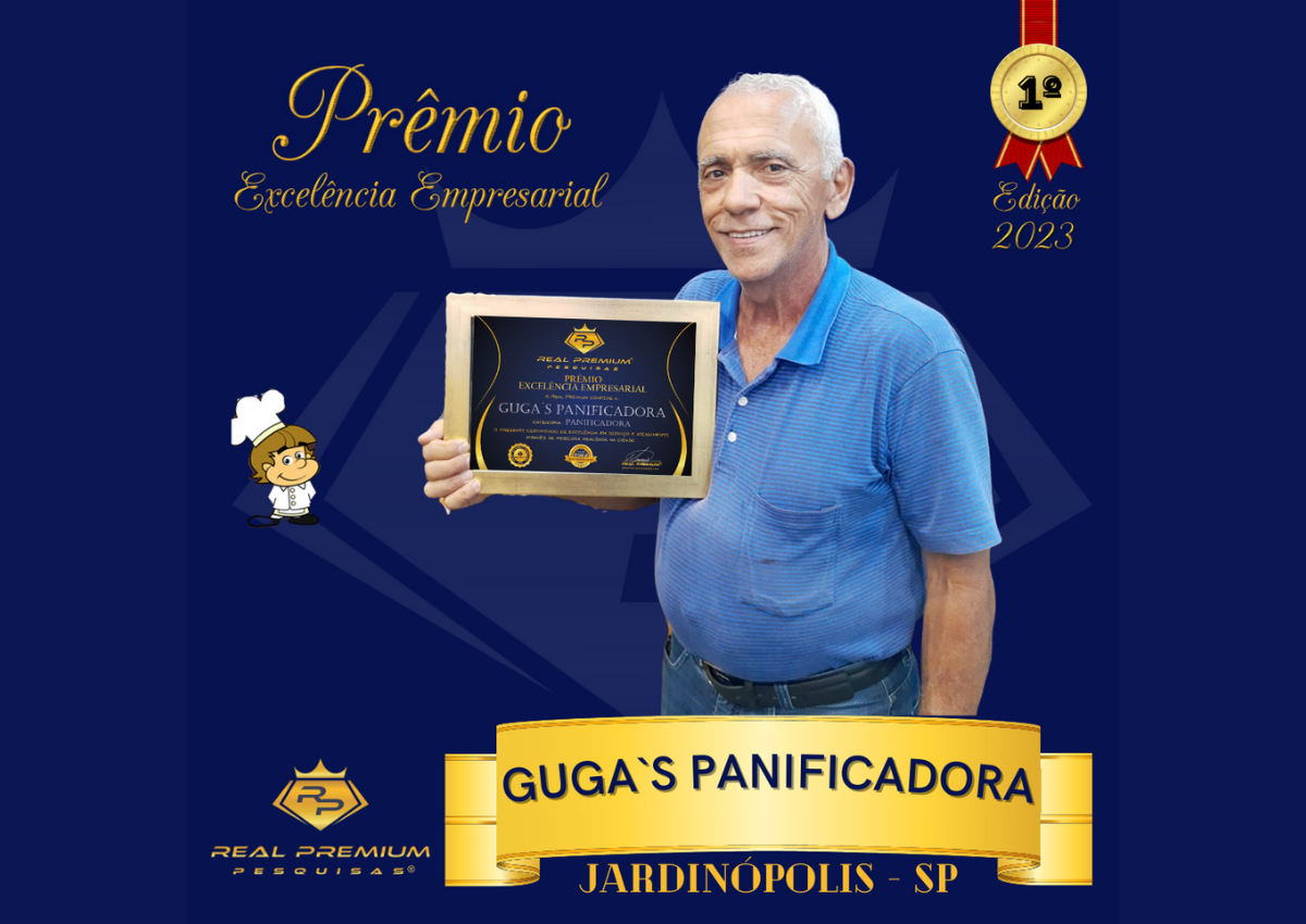 Prêmio Excelência Empresarial 2023 na Categoria Panificadora em Jardinópolis. Guga`s Panificadora