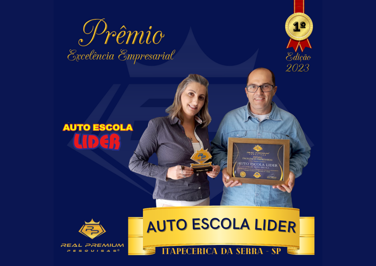 Prêmio Excelência Empresarial 2023 na Categoria Auto Escola em Itapecerica da Serra. Auto Escola Lider
