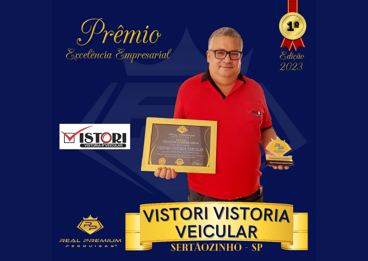 Prêmio Excelência Empresarial 2023 na Categoria Vistoria Veicular em Sertãozinho. Vistori Vistoria Veicular