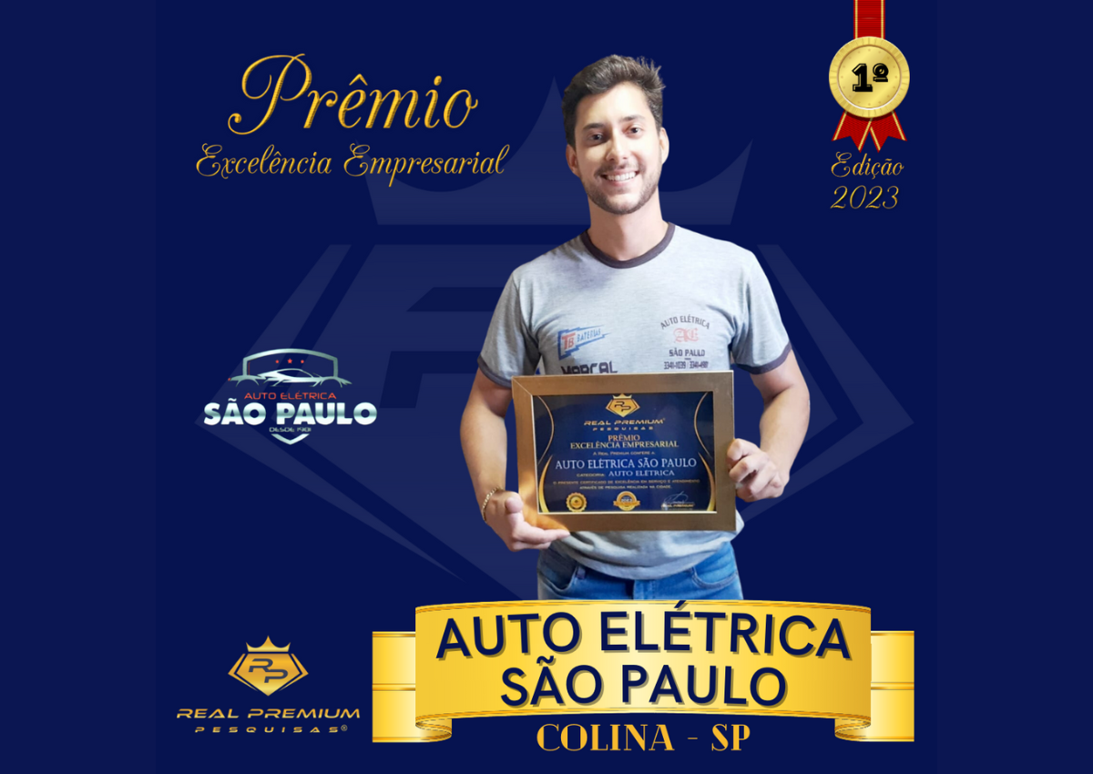 Prêmio Excelência Empresarial 2023 na Categoria Auto Elétrica em Colina. Auto Elétrica São Paulo