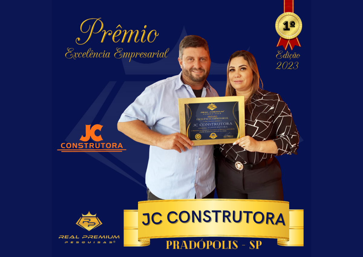 Prêmio Excelência Empresarial 2023 na Categoria Construtora em Pradópolis. JC Construtora