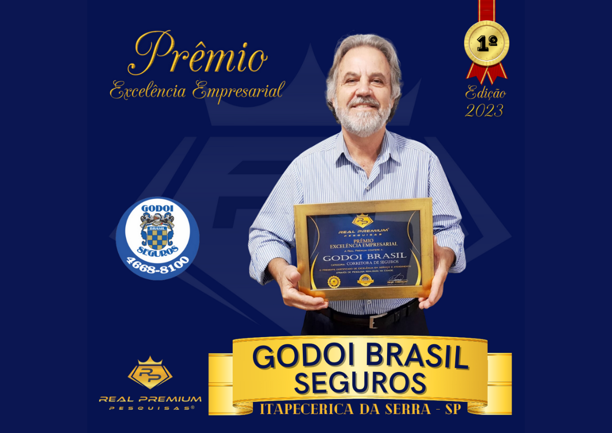 Prêmio Excelência Empresarial 2023 na Categoria Corretora de Seguros em Itapecerica da Serra. Godoi Brasil Seguros
