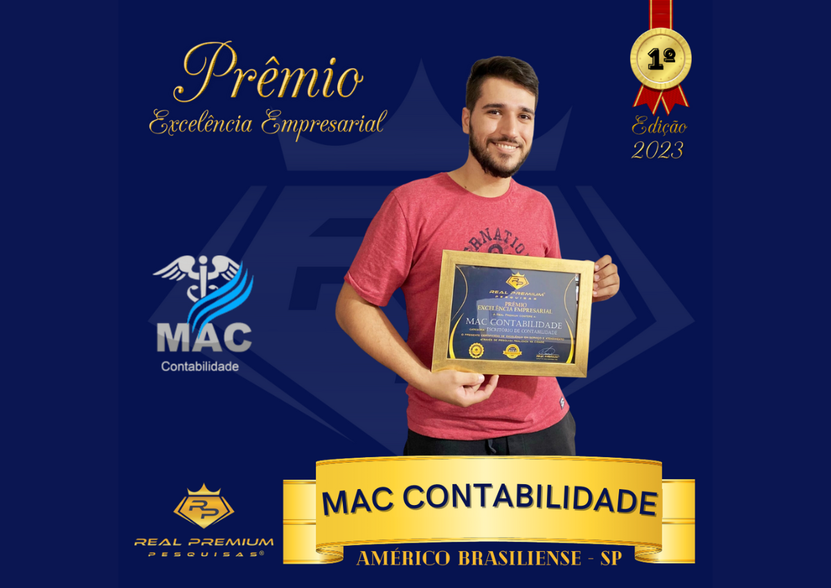 Prêmio Excelência Empresarial 2023 na Categoria Escritório de Contabilidade em Américo Brasiliense. MAC Contabilidade